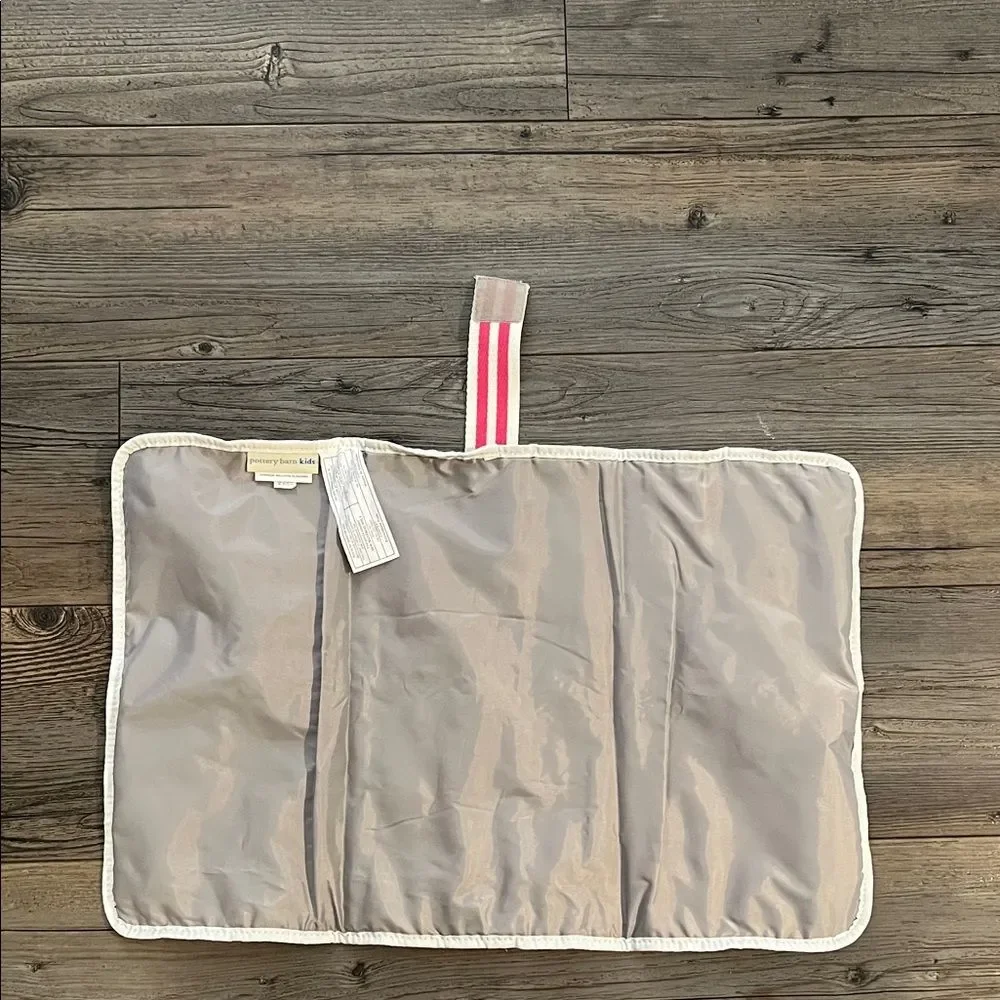 Pottery Barn Kids Striped Baby Bag with Pink Handles